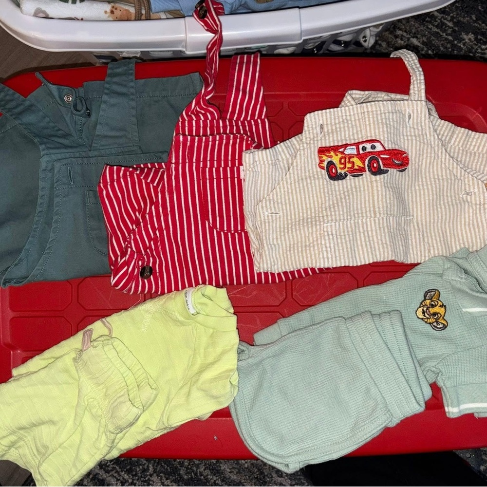 Carter's Kids Bodysuits - Green, Red, Cream
